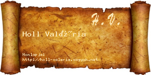 Holl Valéria névjegykártya