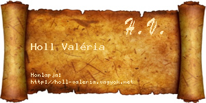Holl Valéria névjegykártya